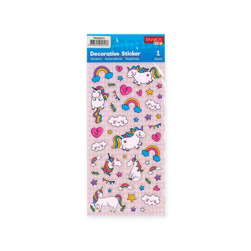 Picture of TANEX KIDS DECORATIVE RAINBOW UNICORN STICKERS